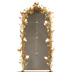 A French Belle Époque Gilt-Metal and Giltwood Floral Vines Console and Mirror