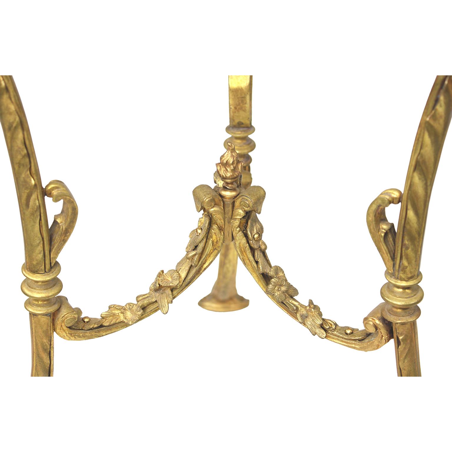 A French Belle Époque Louis XV Style Gilt-Bronze Gueridon Table with Marble Top For Sale 6