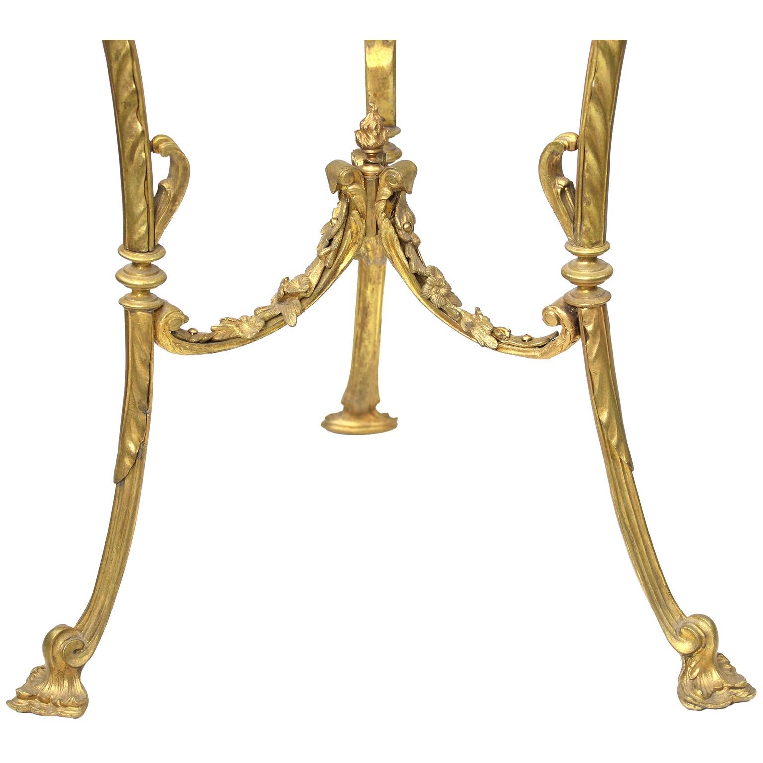 A French Belle Époque Louis XV Style Gilt-Bronze Gueridon Table with Marble Top For Sale 4