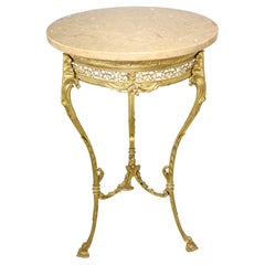 Antique A French Belle Époque Louis XV Style Gilt-Bronze Gueridon Table with Marble Top