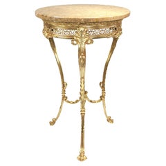 A French Belle Époque Louis XV Style Gilt-Bronze Gueridon Table with Marble Top