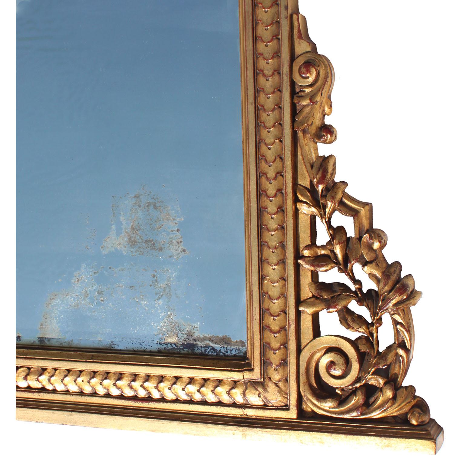 Cadre de miroir Trumeau en bois doré sculpté de style Louis XV de la Belle Époque État moyen - En vente à Los Angeles, CA
