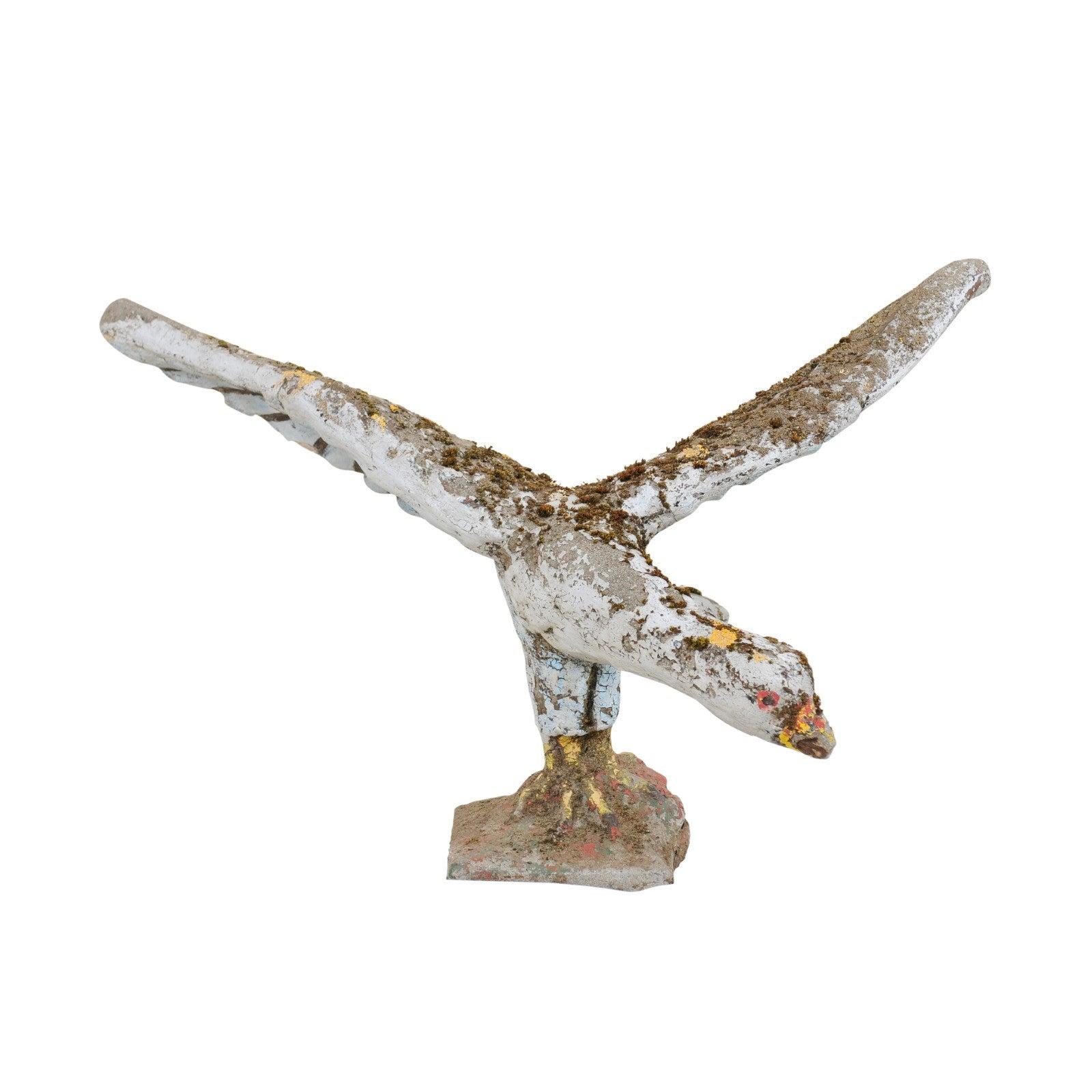 A French Bird Garden Statue From Mid 20th Century 