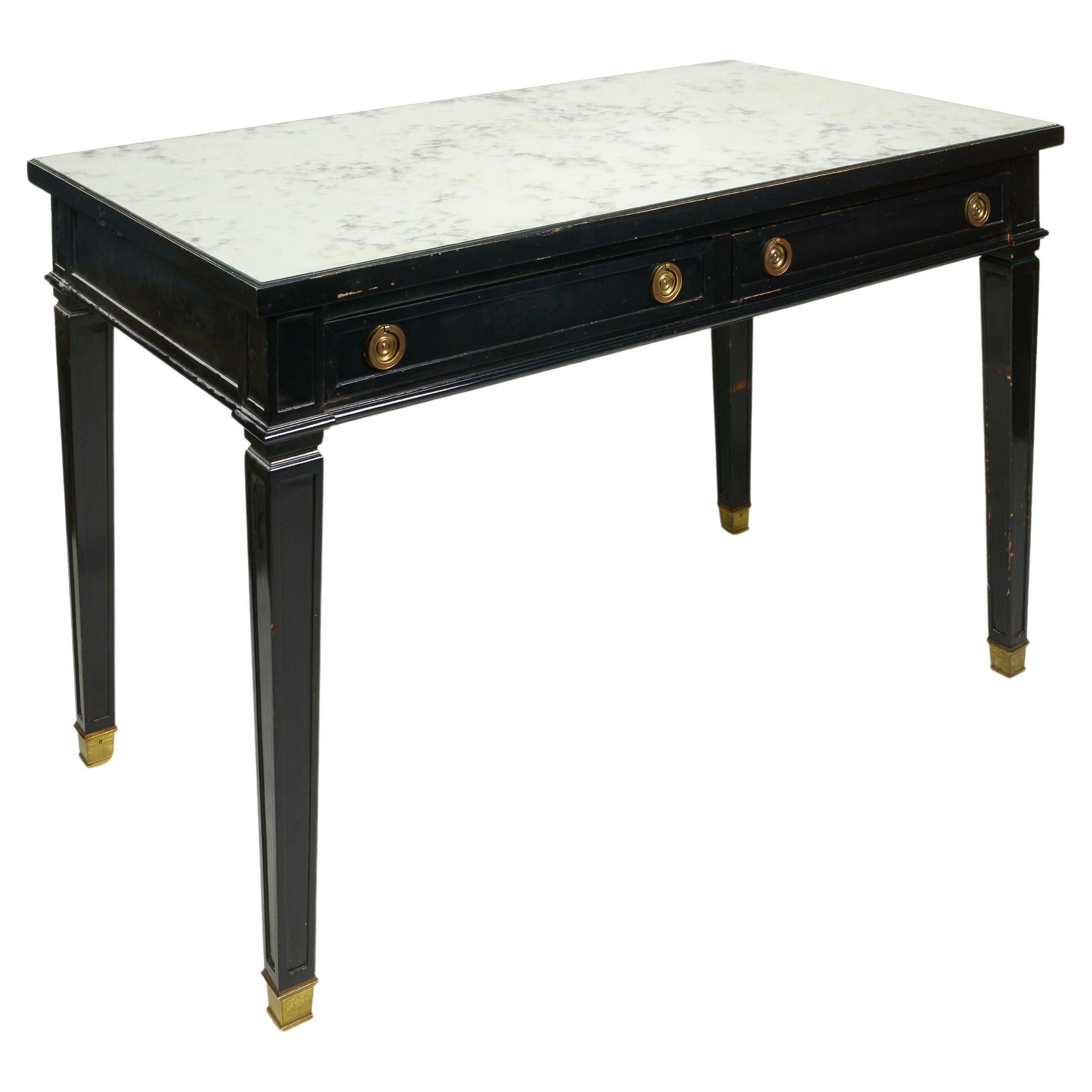A French Black Lacquer Writing Table For Sale