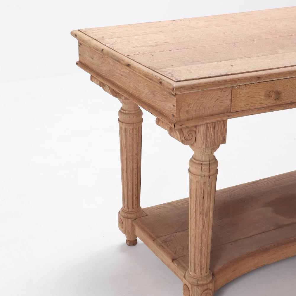 French Provincial A French bleached oak drapers table circa 1880.  For Sale