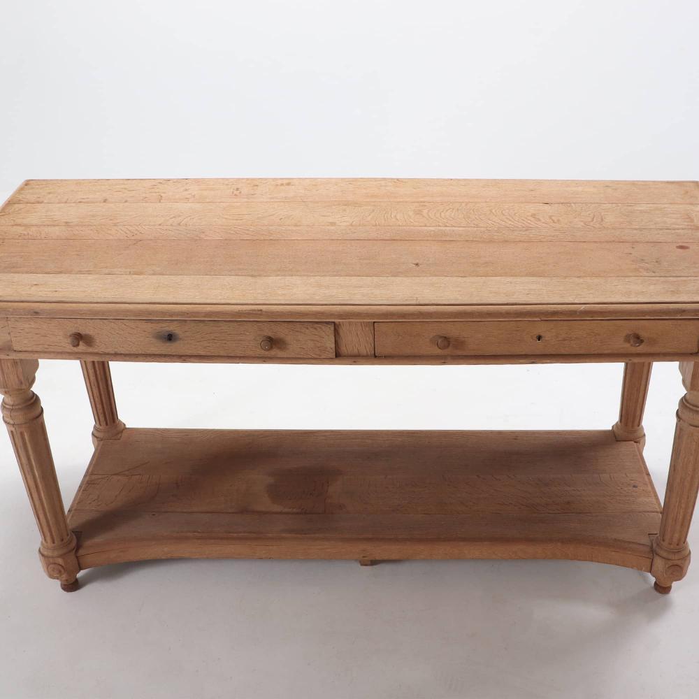 Bleached A French bleached oak drapers table circa 1880.  For Sale