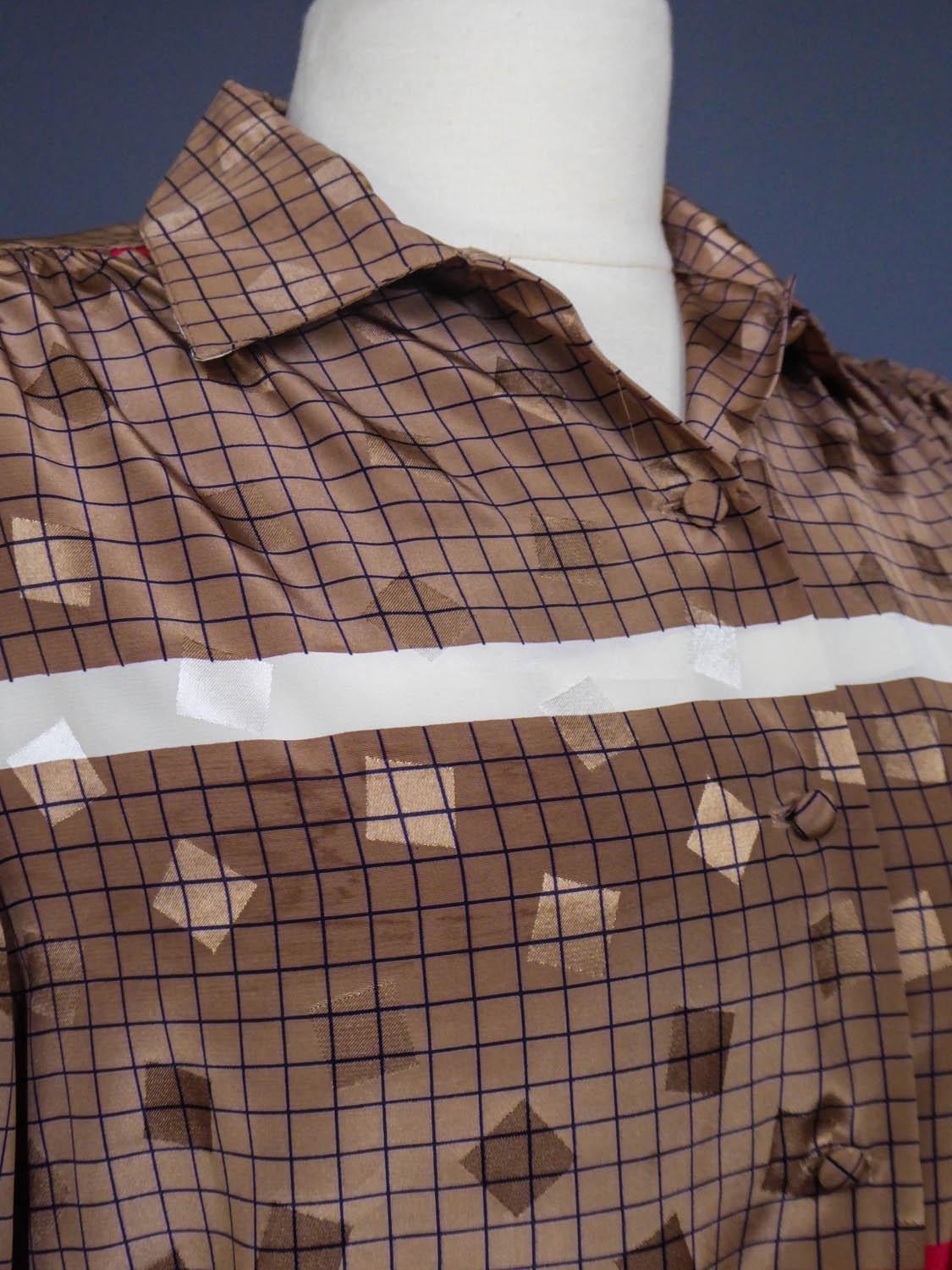 Camicetta francese e gonna a pieghe di Cacharel (attribuita a) Circa 1980 in vendita 3