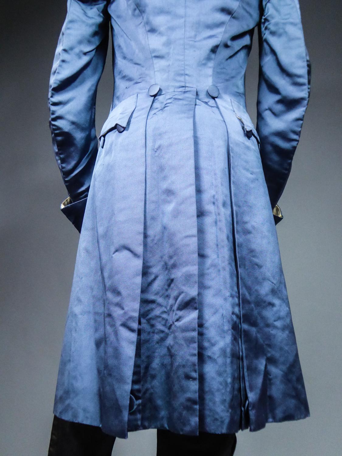  A French Blue Silk Habit de Ville Complete Frock Coat - Napoleonic Period 1805 5
