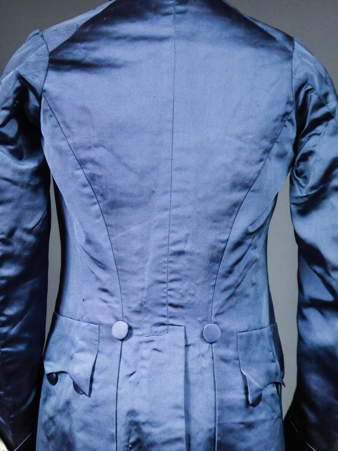  A French Blue Silk Habit de Ville Complete Frock Coat - Napoleonic Period 1805 12