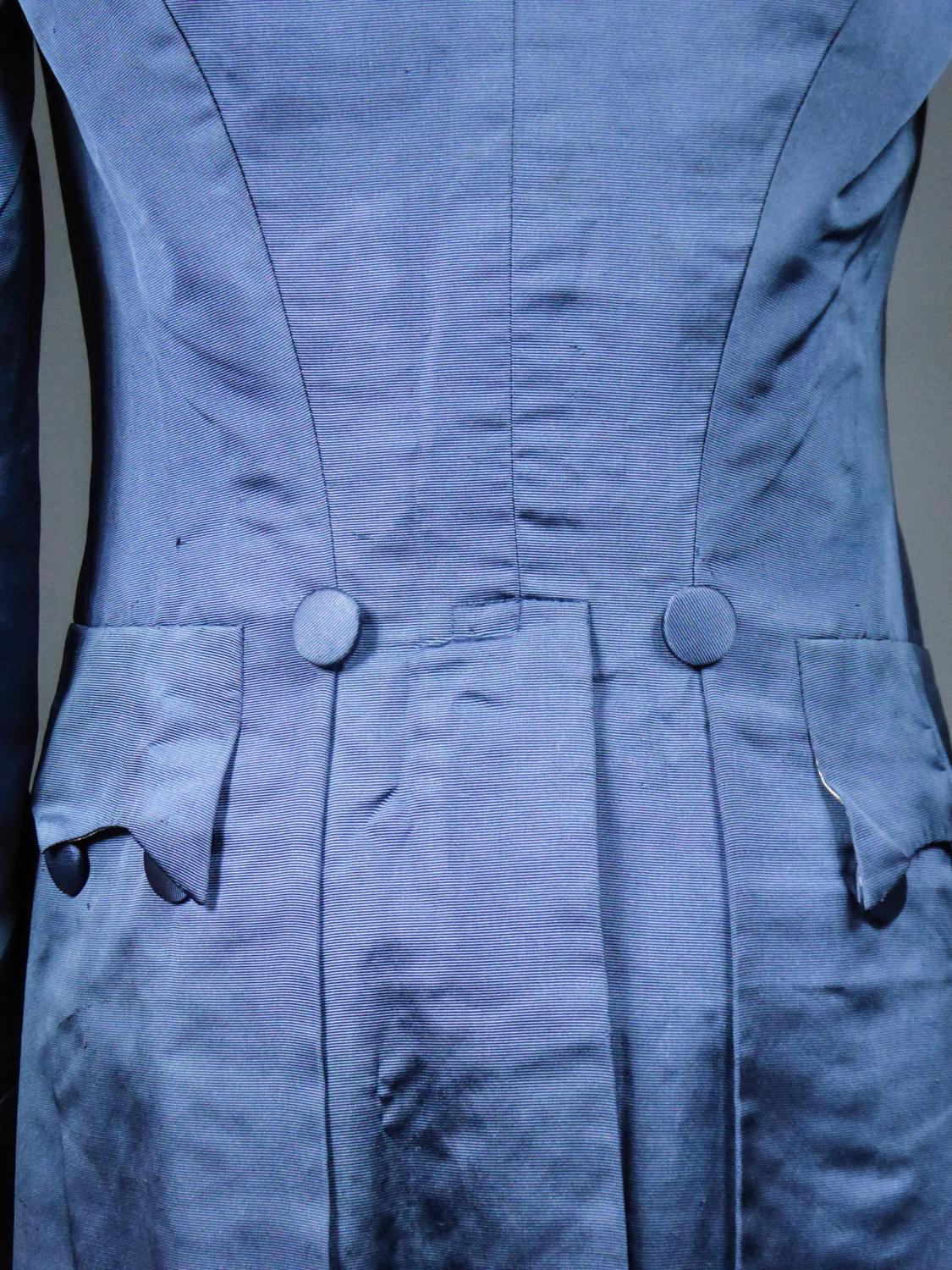  A French Blue Silk Habit de Ville Complete Frock Coat - Napoleonic Period 1805 13