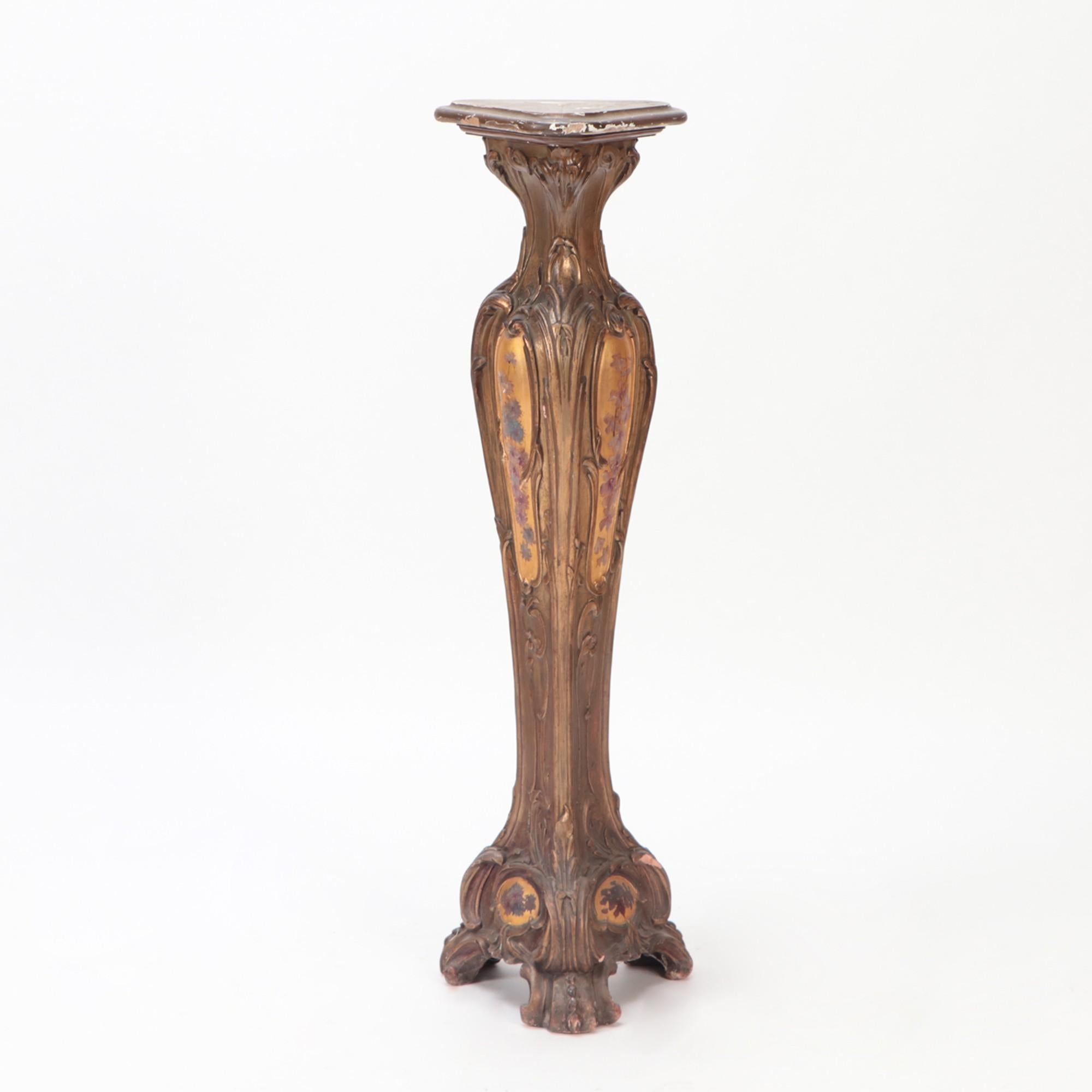 A very decorative French Bombay pedestal with paint decoration circa 1900.