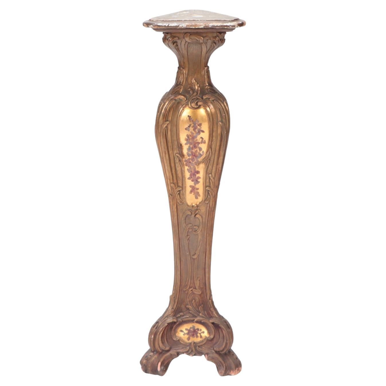 French Bombay Pedestal with Paint Decoration circa 1900
