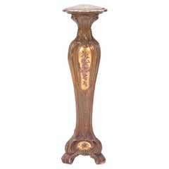 Antique French Bombay Pedestal with Paint Decoration circa 1900