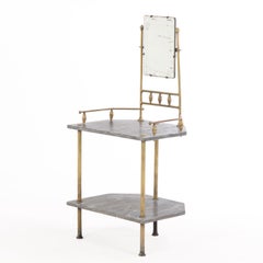 A French Brass and Marble Vanity with Mirror, C. 1890.