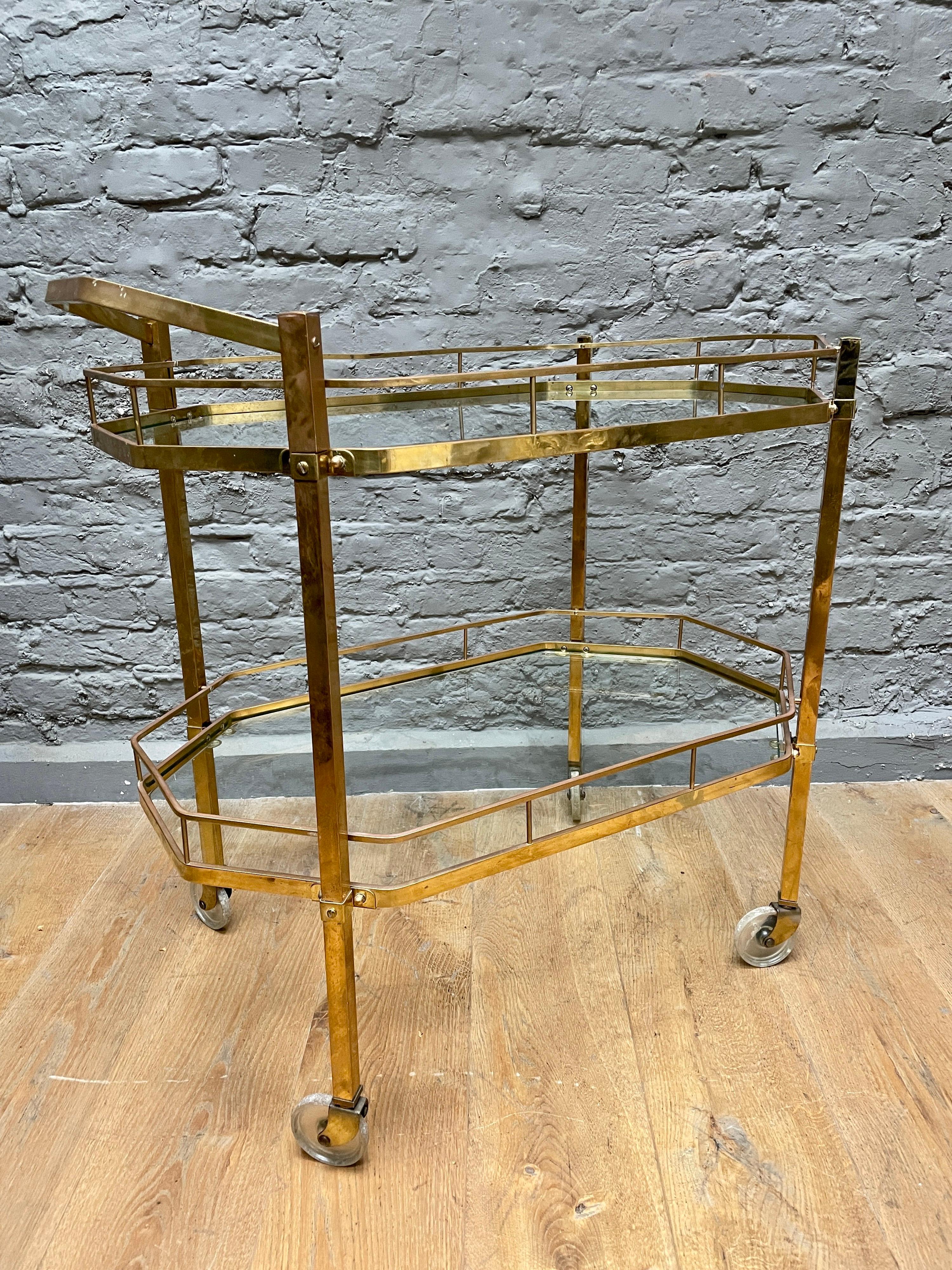 French Brass Bar Cart For Sale 2