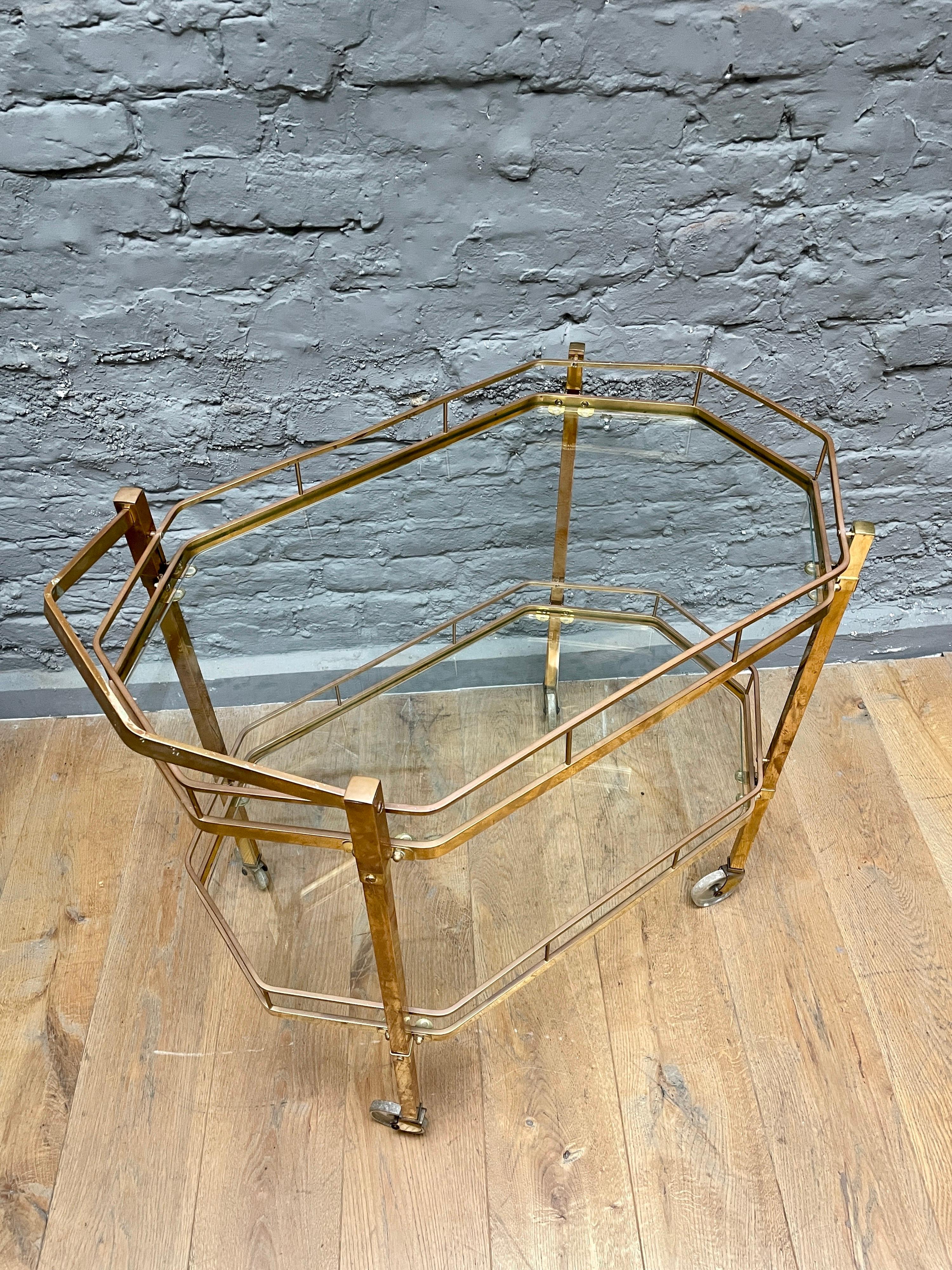French Brass Bar Cart For Sale 3