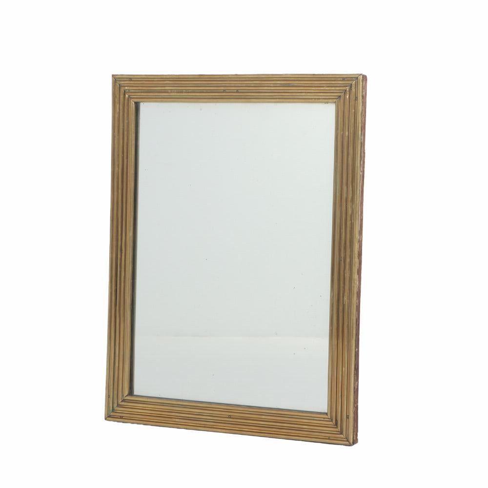 19th Century A French Brass Bistro Mirror, 19th C.