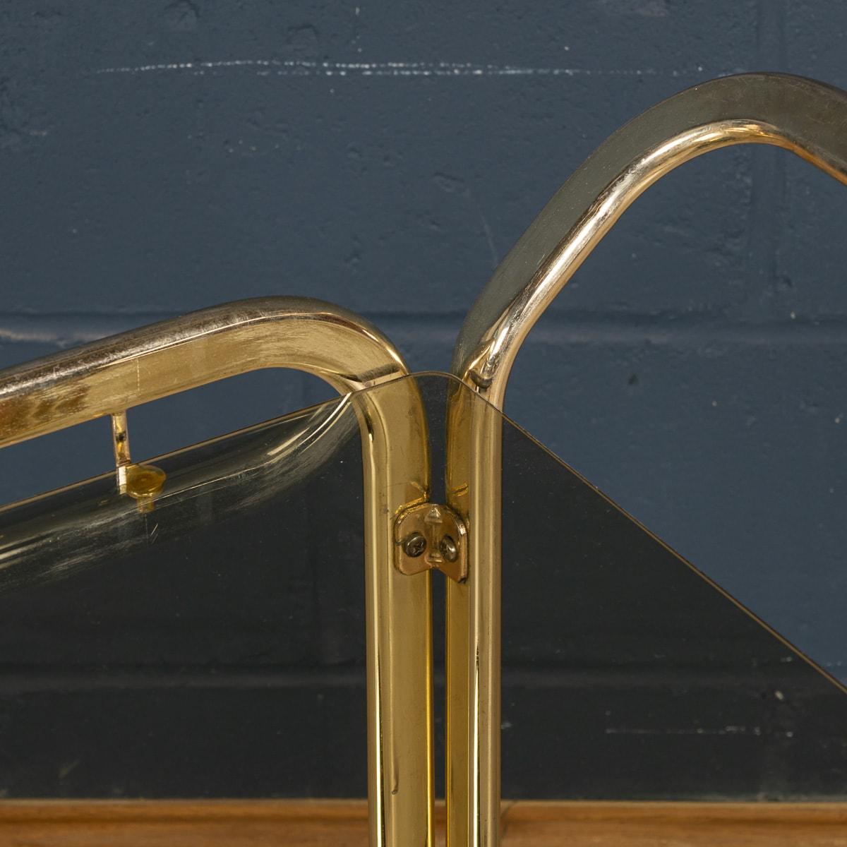 A French Brass & Glass Two-Tier Drinks Trolley, c.1970 For Sale 6