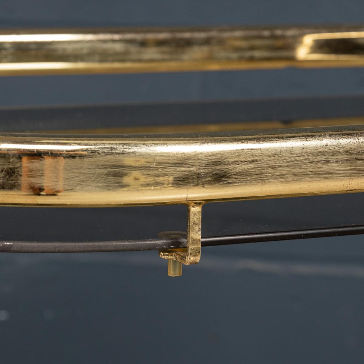 A French Brass & Glass Two-Tier Drinks Trolley, c.1970 For Sale 16