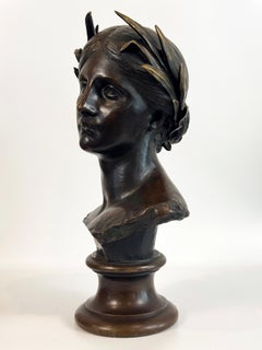 A French Bronze Bust of a Classical Female