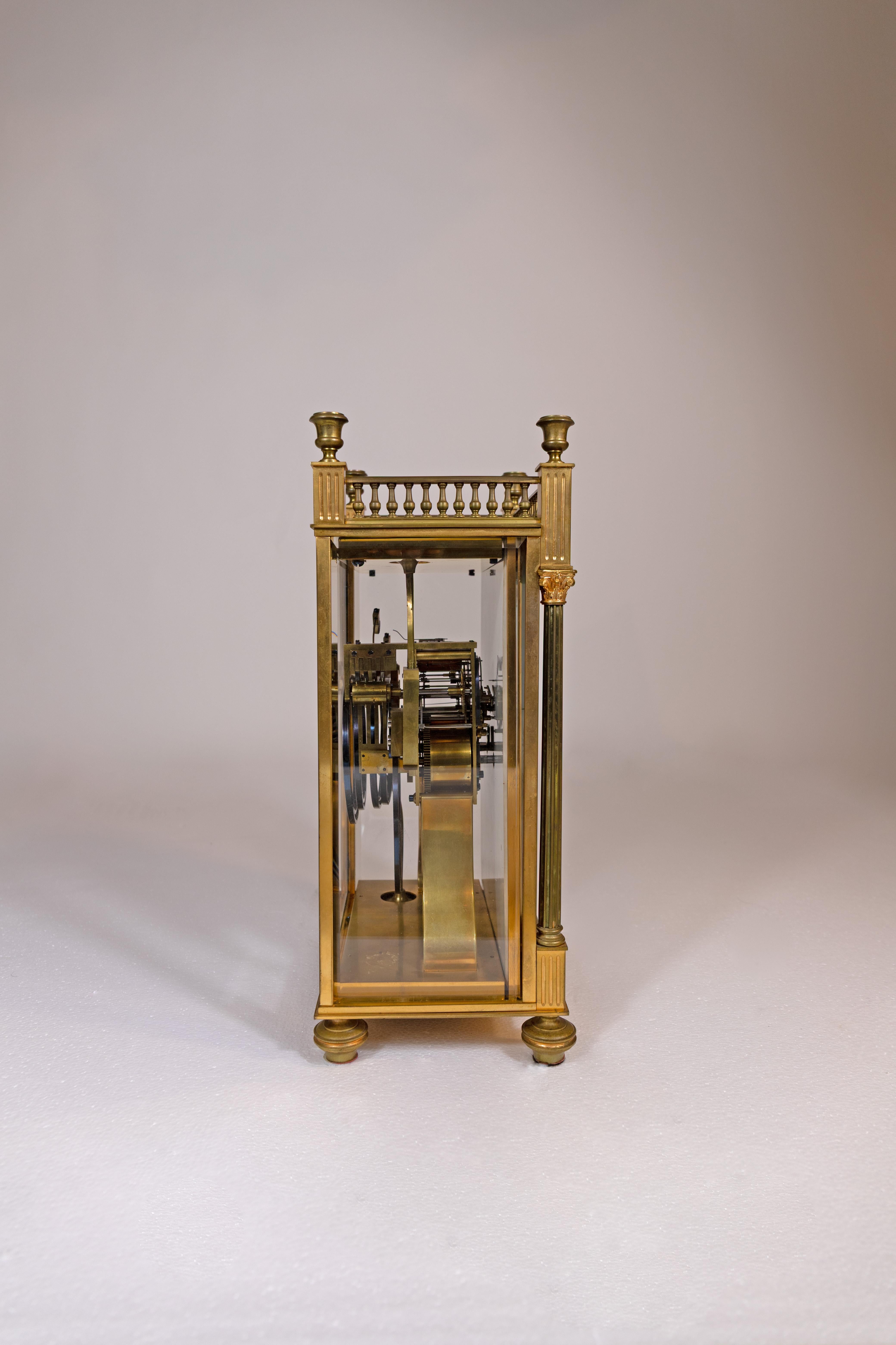Hand-Painted A French Bronze Clock with Fine Painted Face with Views of Constantinople For Sale