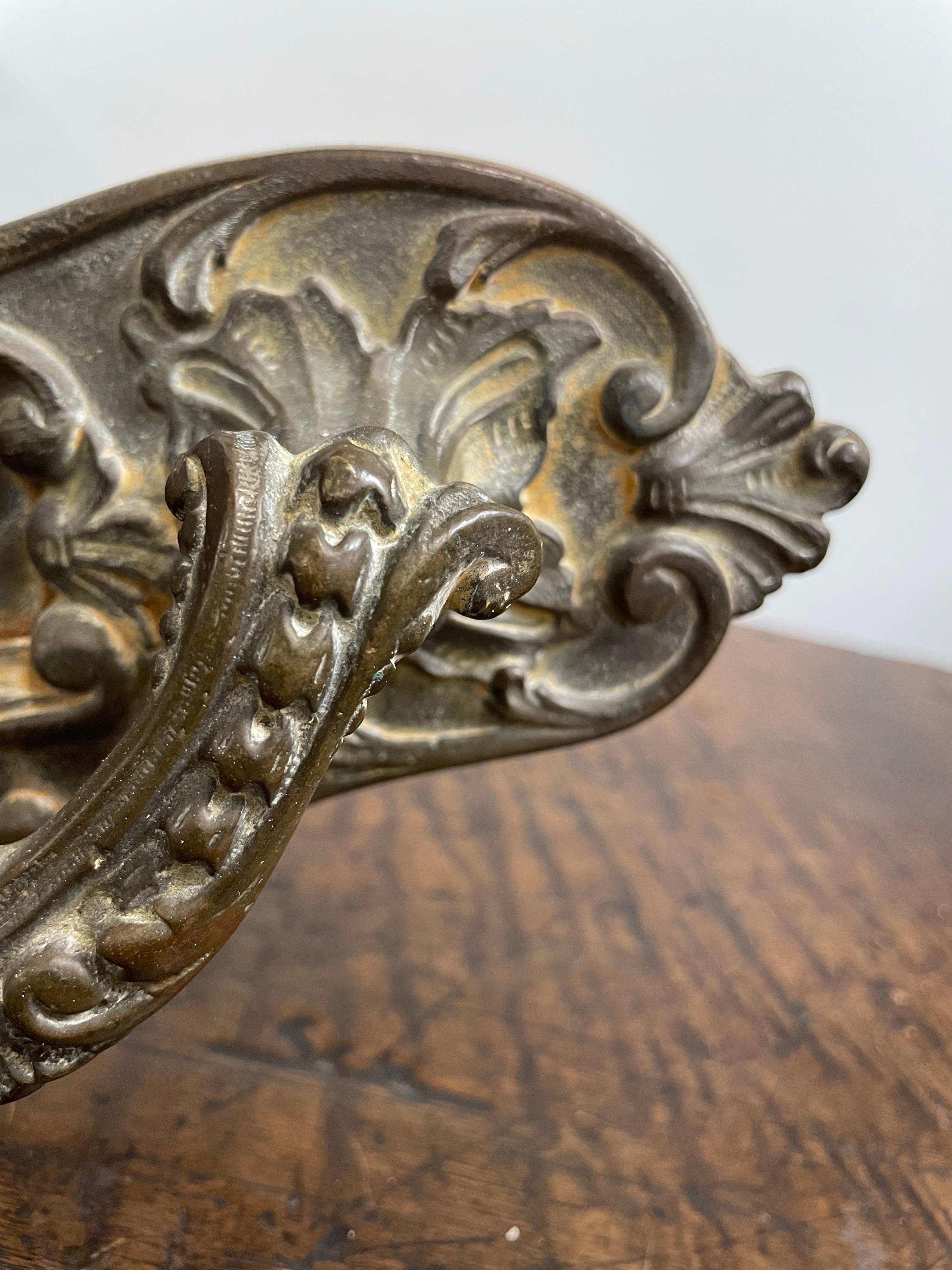 19th Century A French Bronze Door Handle, 19th Centry For Sale