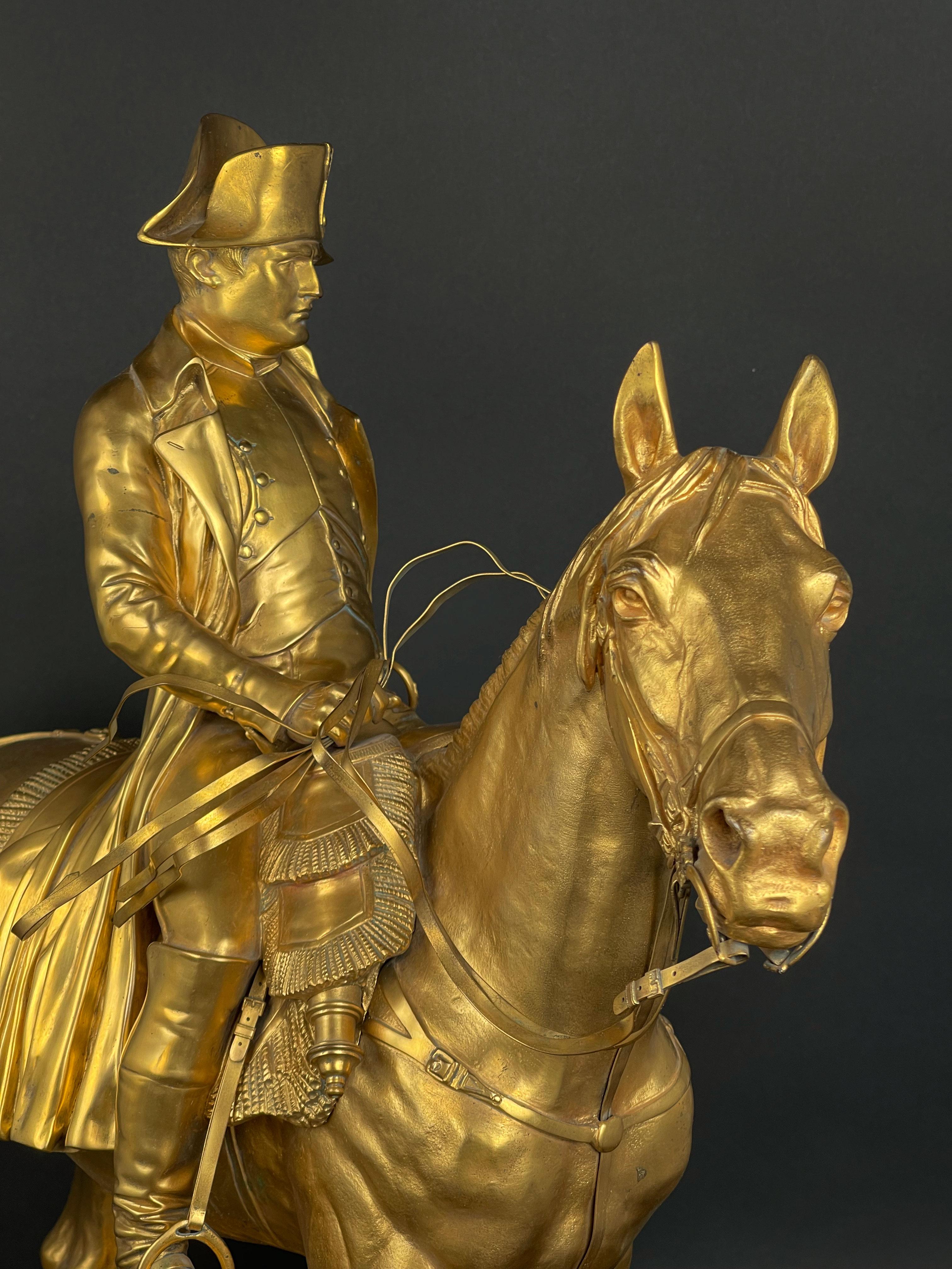 A French Bronze Equestrian Group Of Napoleon On Horseback, France, 19th Century For Sale 7