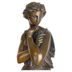 French Bronze Figure of Maiden by Lalouette, circa 1850