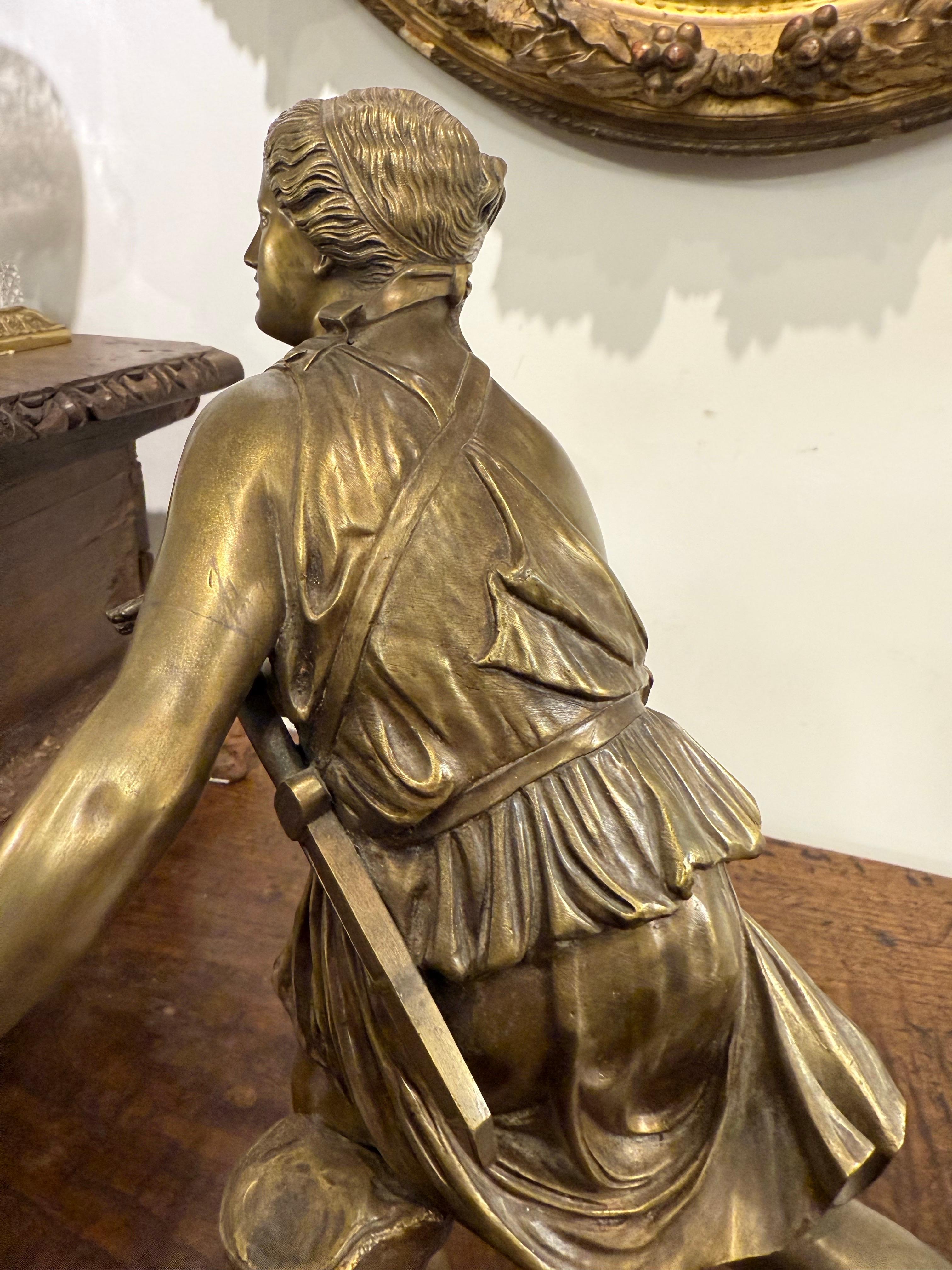 Figure d'Atlanta en bronze français, 19e siècle en vente 11