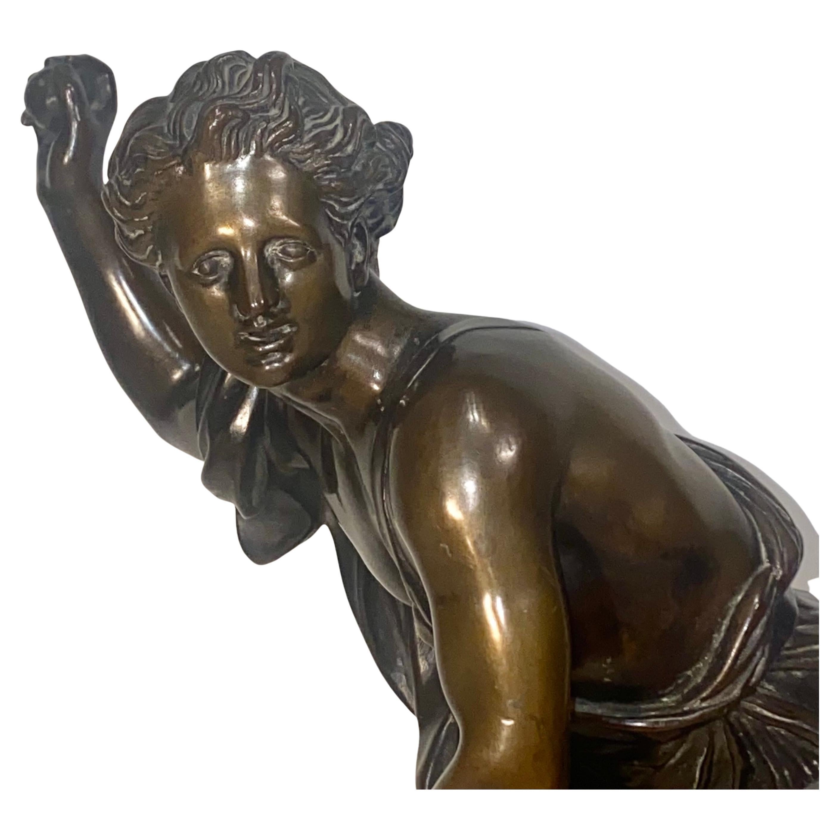 Late 19th Century A French bronze figure of Hippomenes, circa 1880 For Sale