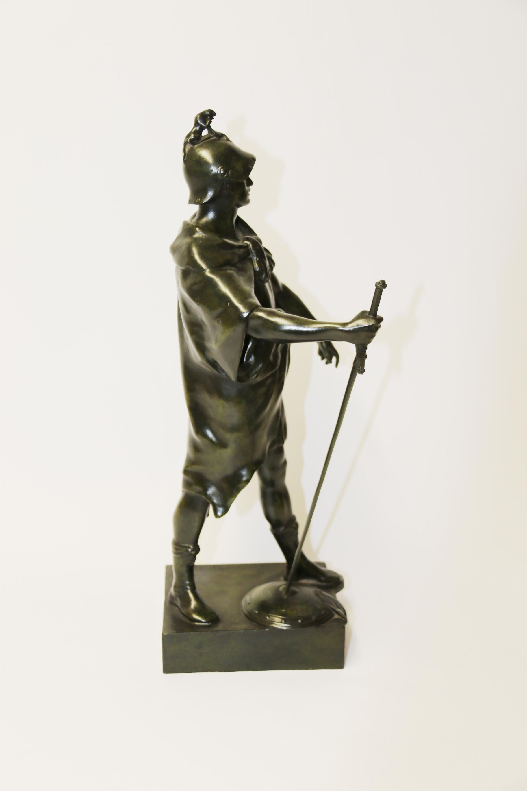 19th Century French Bronze Figure Titled, Le Devoir by Emile Louis Picault, circa 1880 For Sale