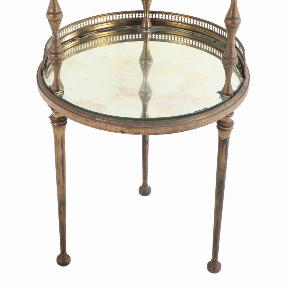 Neoclassical Revival A French bronze & glass petite drinks table, in  manner of Andre Arbus, C. 1950. For Sale