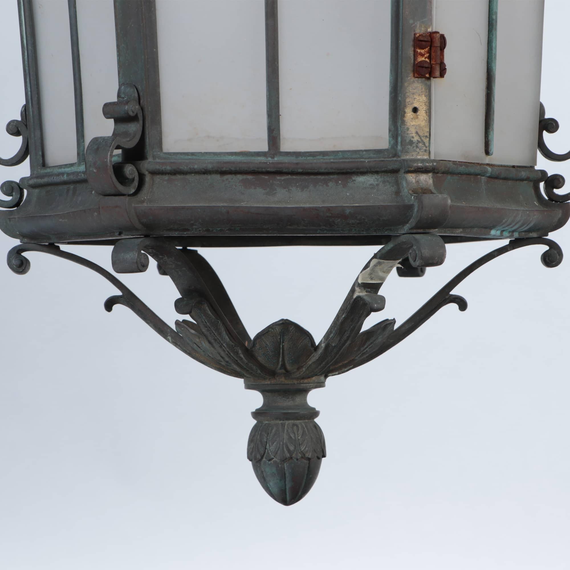 20th Century French Bronze Hanging Lantern, circa 1910