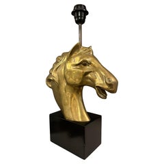 Vintage A French Bronze Horse Head Table Lamp
