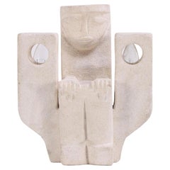 Lampada figurata in pietra del Brutalismo francese di Albert Tormos, A.I.C. 1960.