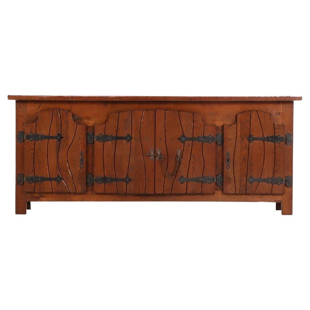 A French Brutalist Style Oak Sideboard, C. 1950. For Sale
