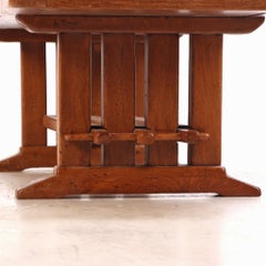 Tavolino in rovere piastrellato in stile brutalista francese, A.I.C. 1960.