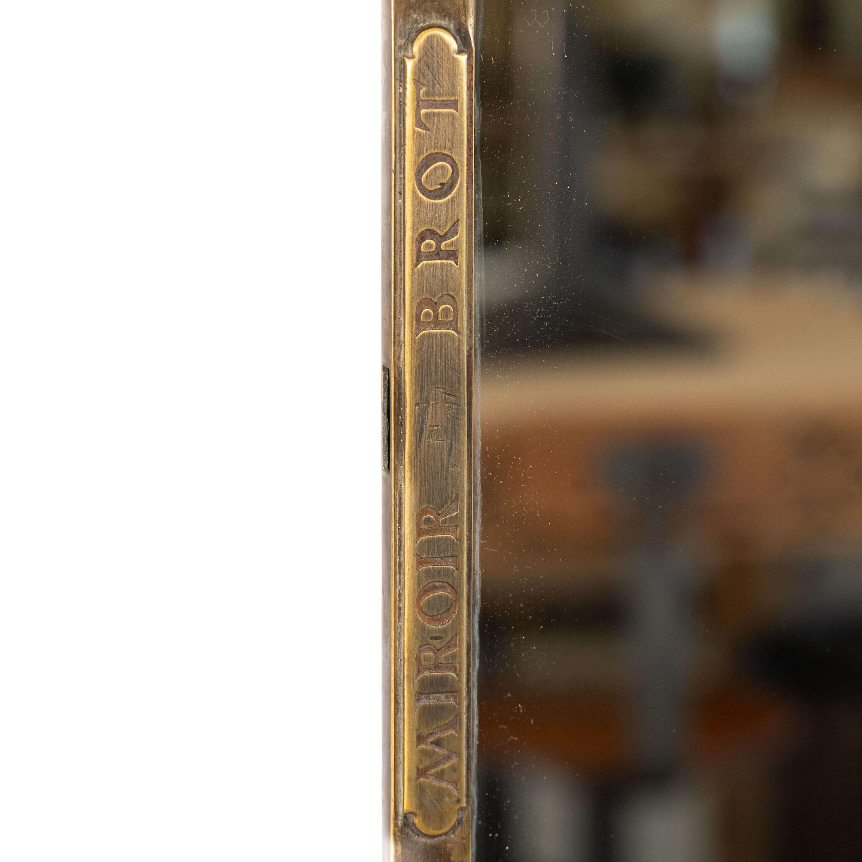 Espejo francés de latón Brot c 1920 Francés en venta