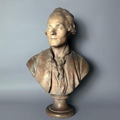 French C 18th Terracotta Bust of a Gentleman