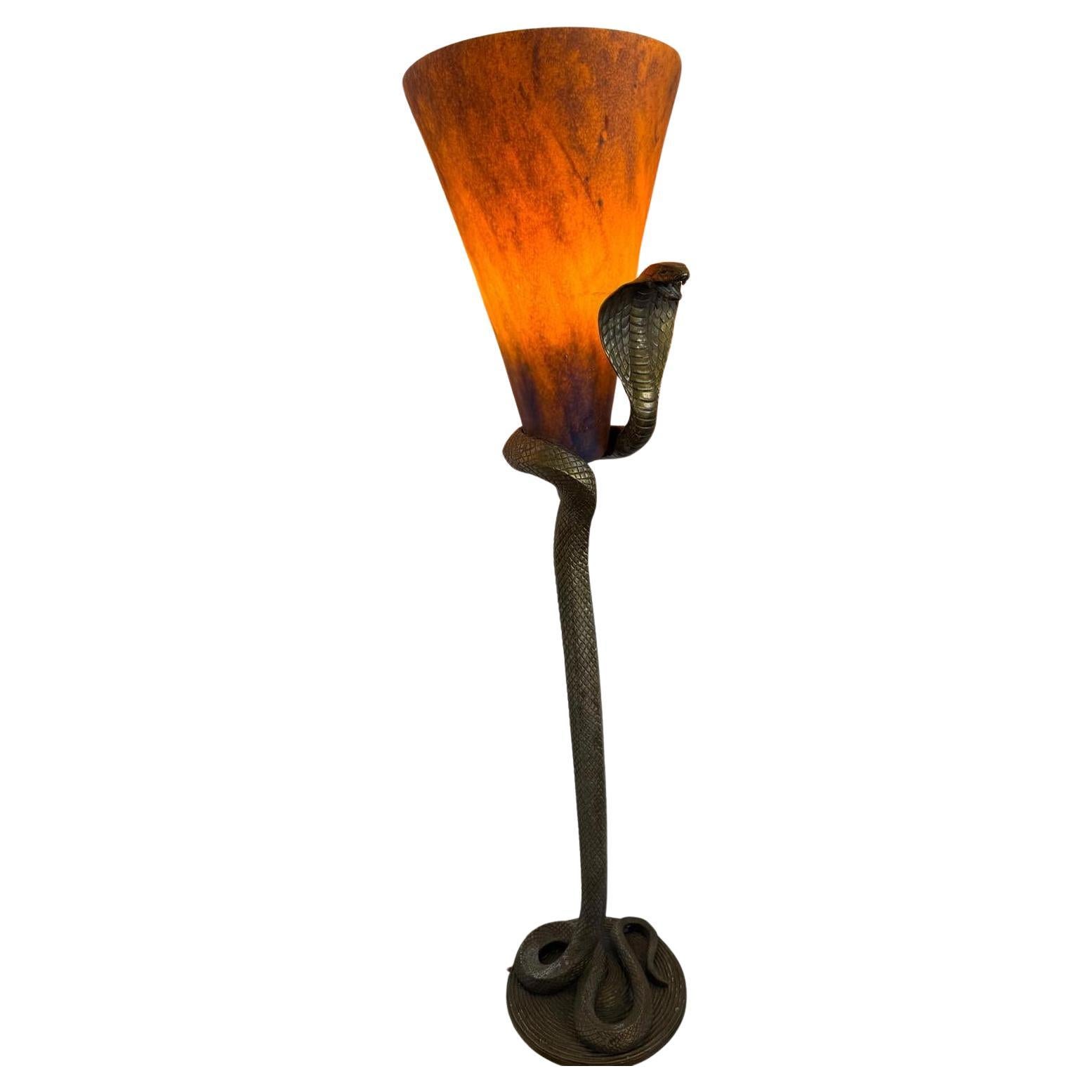 A French C.50's Bronze Table Lamp, In The Style Of Edgar Brandt