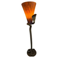 A French C.50's Bronze Table Lamp, In The Style Of Edgar Brandt