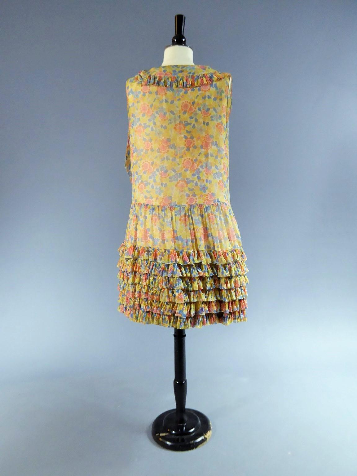 A French Callot Soeurs Couture Summer dress - Art Deco Period Circa 1925 For Sale 1