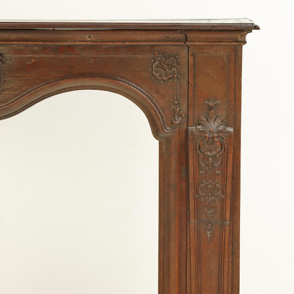 18th Century and Earlier A French Carved Oak Fireplace Mantel, 18th C. For Sale