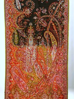 A French cashmere ‘Burnous’ Paisley Stole, circa 1850