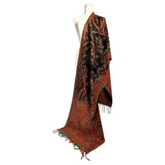 A French cashmere ‘Burnous’ Paisley Stole, circa 1850