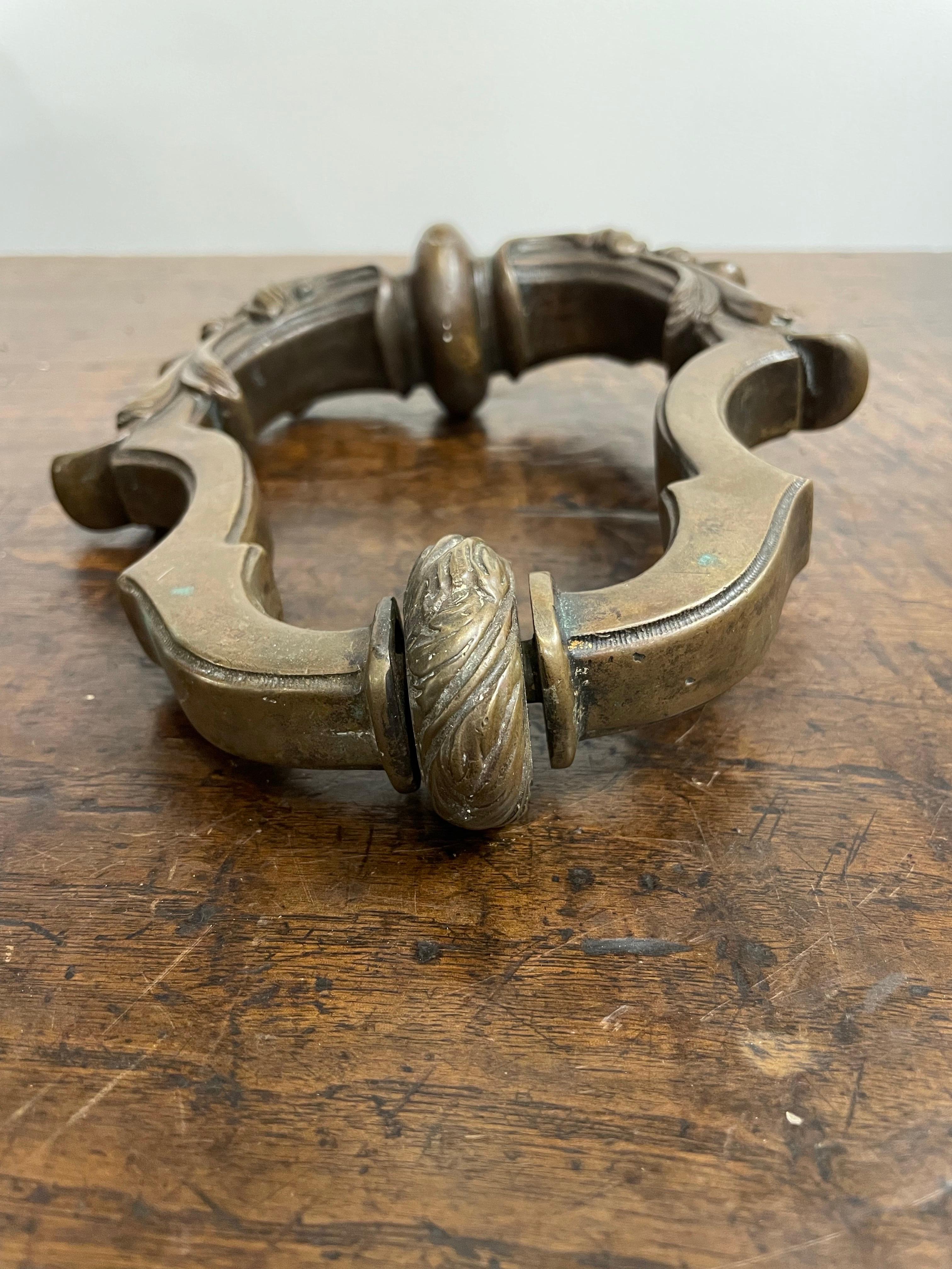 A French Cast Bronze Door Knocker, 19th Century In Good Condition For Sale In ARMADALE, VIC