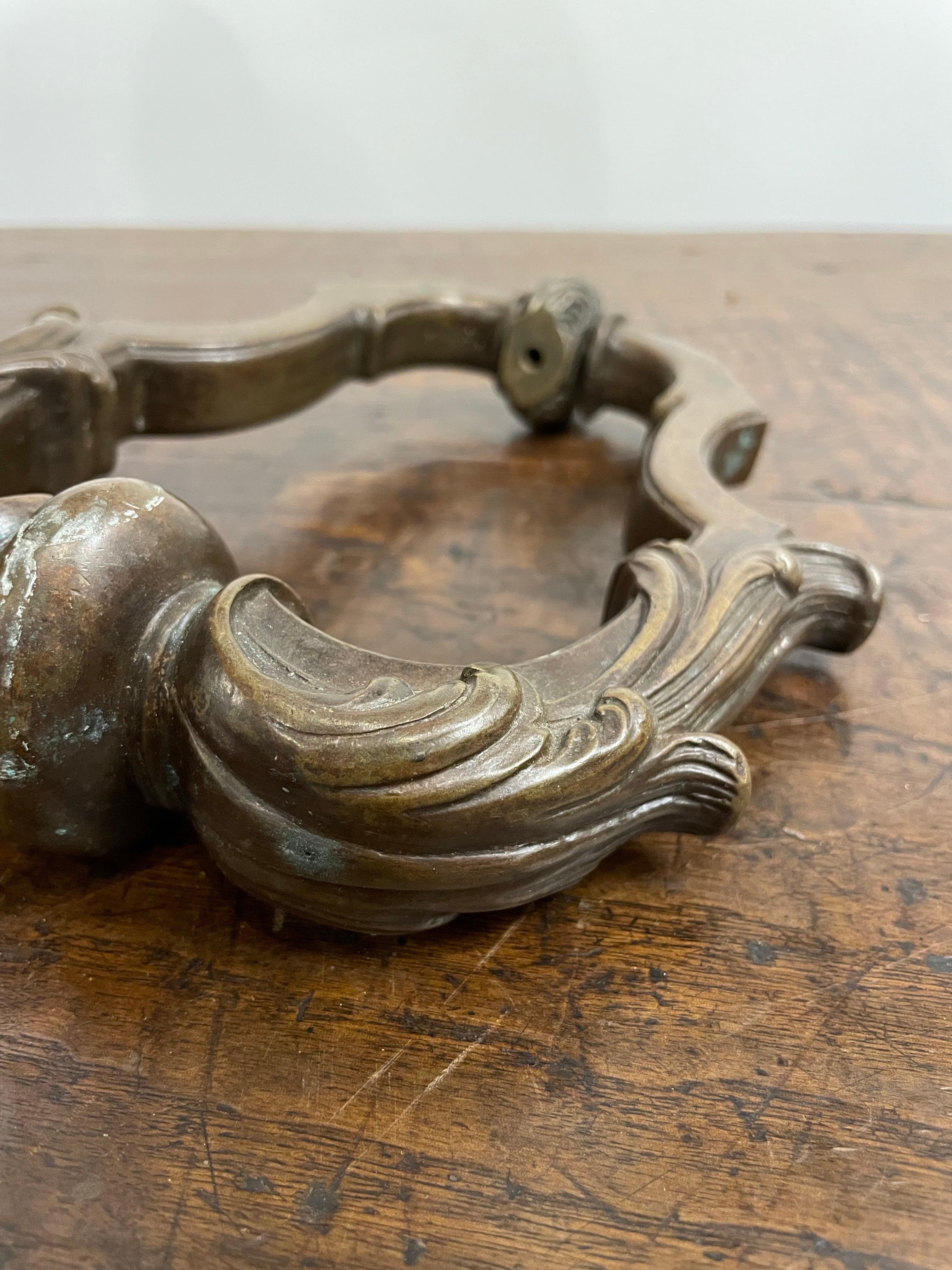 A French Cast Bronze Door Knocker, 19th Century For Sale 1