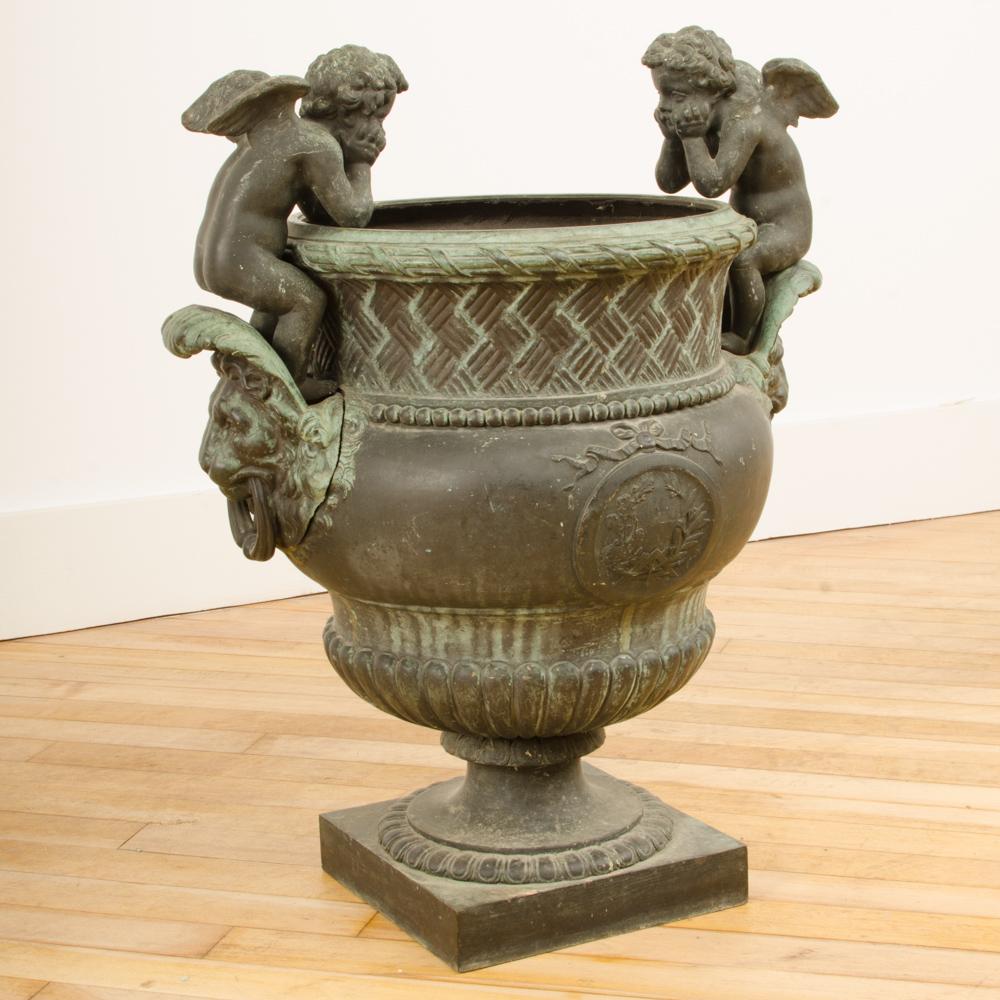 bronze urn planter