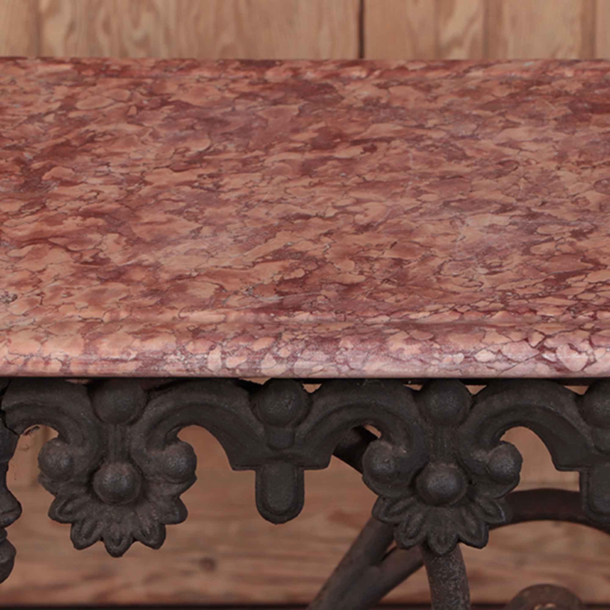 French Cast Iron and Marble Bakers Table, Early 20th Century 1