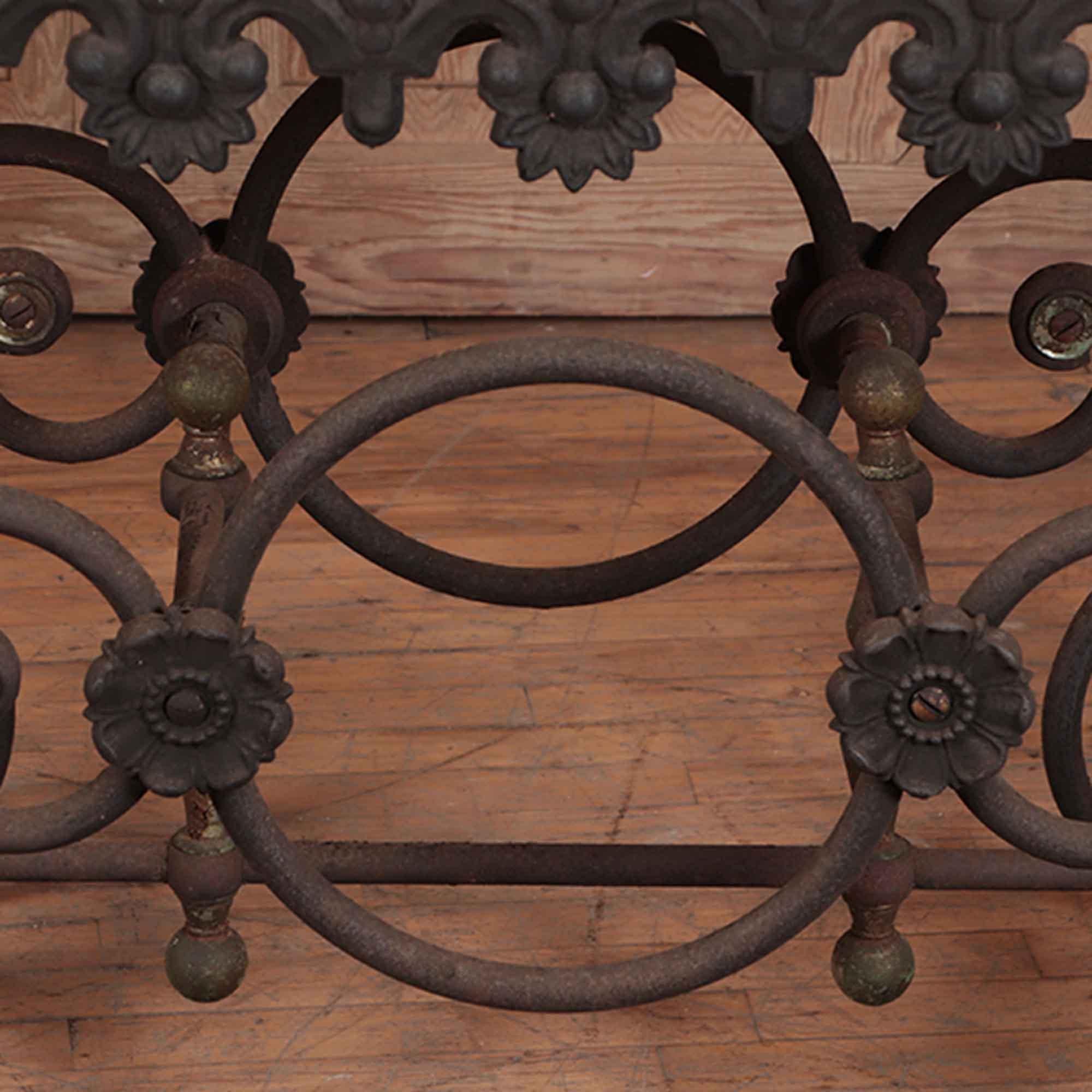 French Cast Iron and Marble Bakers Table, Early 20th Century 2